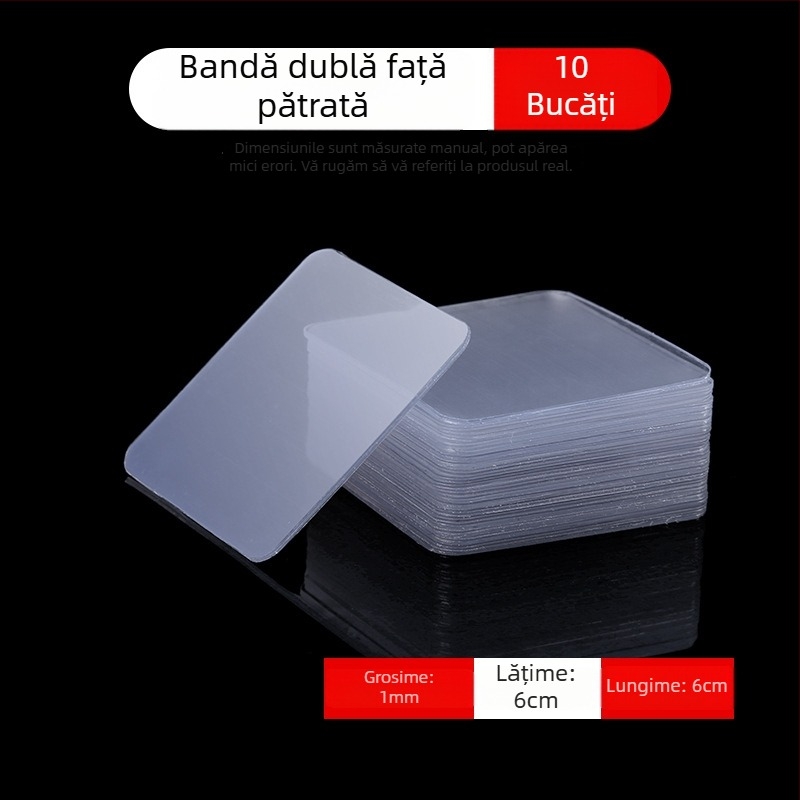 Bandă adezivă nano cu două fețe, aderență puternică, fără reziduuri, rezistentă la apă, antiderapantă, pentru uz casnic