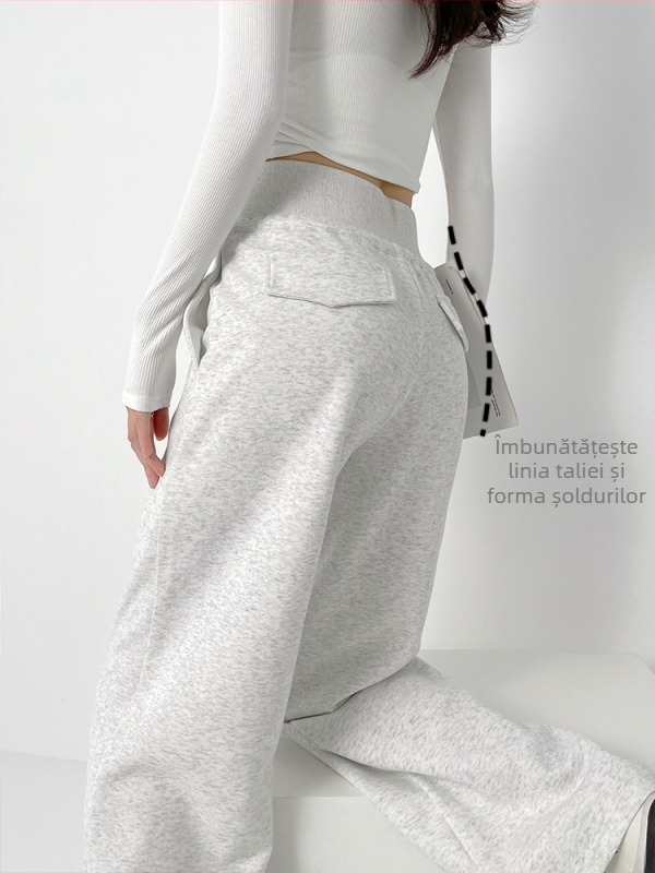 Pantaloni casual pentru femei, talie înaltă, croială lejeră, primăvara 2026
