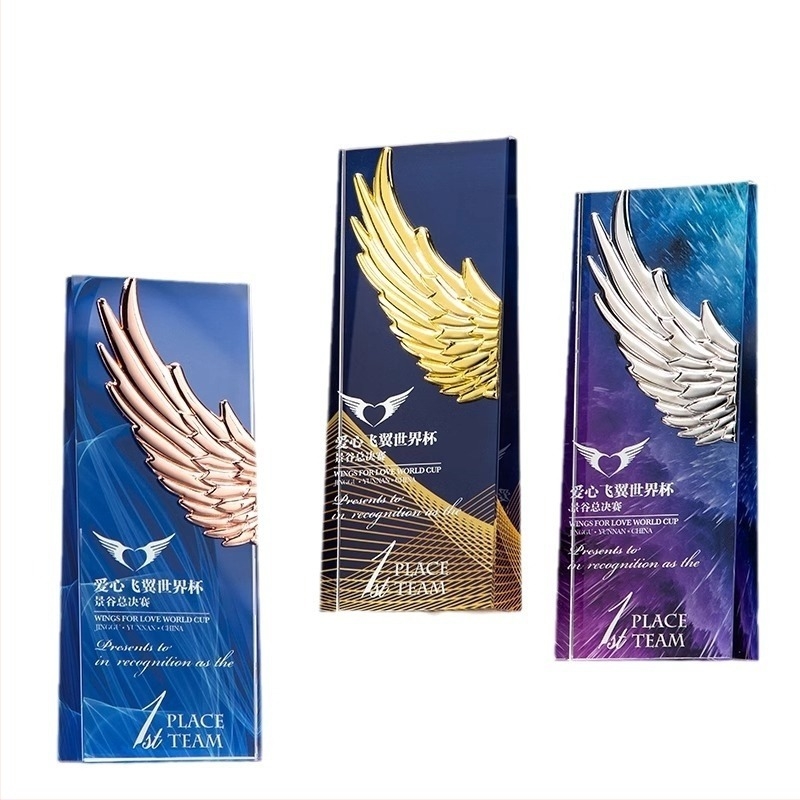 Trofeu de cristal cu medalie personalizată și plăcuță din sticlă cu stea cu cinci colțuri pentru angajați excepționali