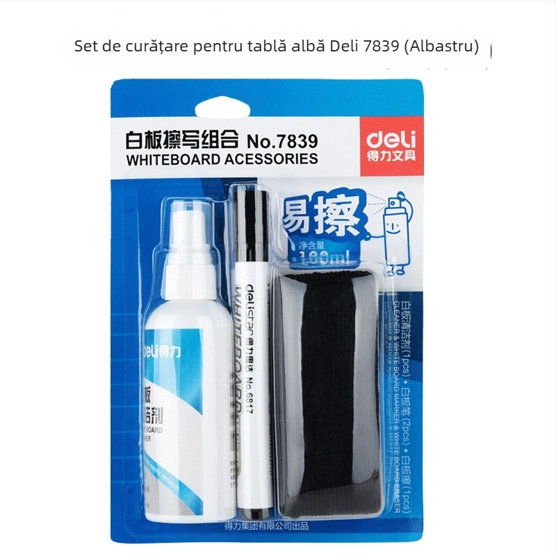 Deli Radieră magnetică mare pentru tablă albă, cu husă de velur, pentru tablă de sticlă și tablă de cretă