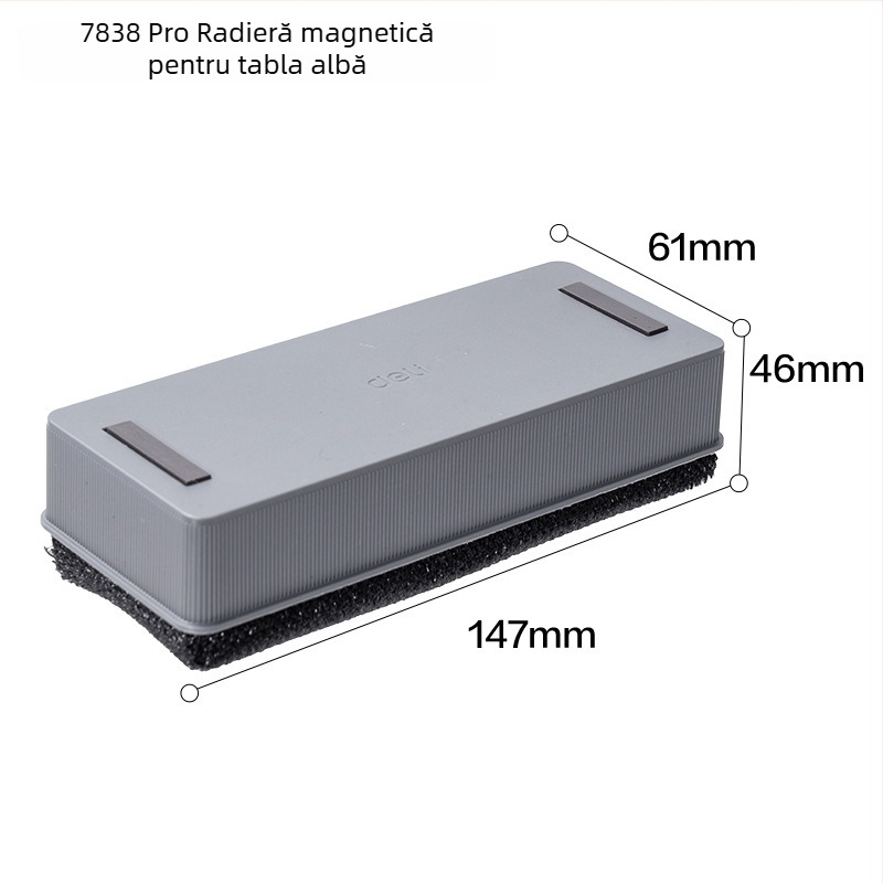 Deli Radieră magnetică mare pentru tablă albă, cu husă de velur, pentru tablă de sticlă și tablă de cretă
