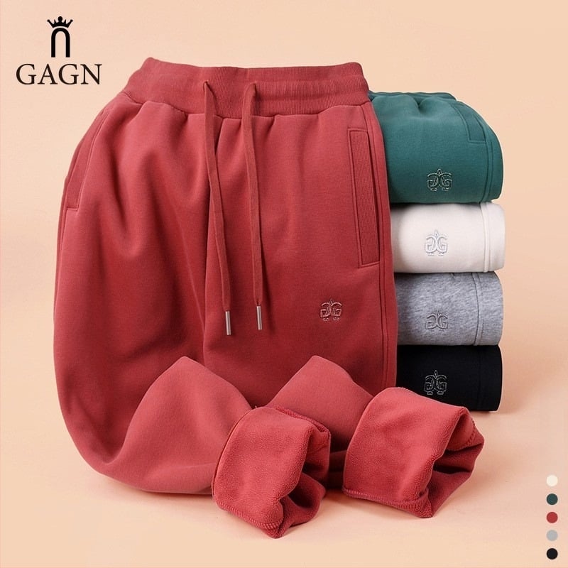 Pantaloni casual eleganți pentru femei de talie mică, lungime 9/10, căptuți cu fleece, calzi, croială lejeră