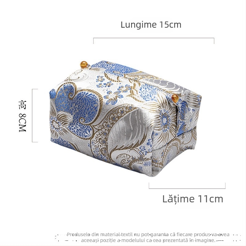 Husa brodată din material textil pentru șervețele, accesorii pentru ceremonialul ceaiului, husă pentru șervețele de uz casnic și cutie decorativă pentru șervețete
