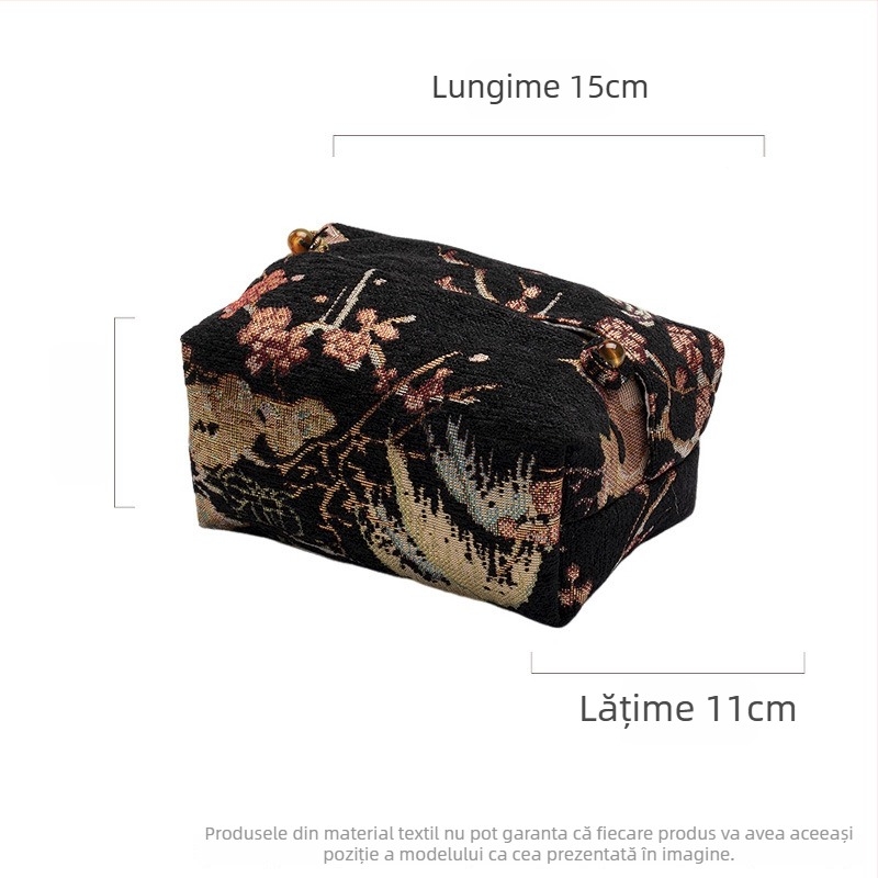 Husa brodată din material textil pentru șervețele, accesorii pentru ceremonialul ceaiului, husă pentru șervețele de uz casnic și cutie decorativă pentru șervețete