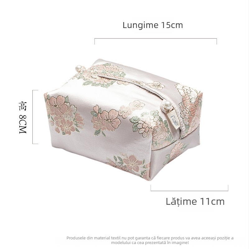 Husa brodată din material textil pentru șervețele, accesorii pentru ceremonialul ceaiului, husă pentru șervețele de uz casnic și cutie decorativă pentru șervețete
