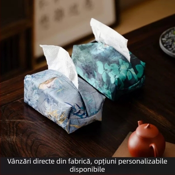 Cutie pentru șervețele din țesătură, în stil chinezesc, pentru casă — făcută manual, suport de masă și husă de depozitare