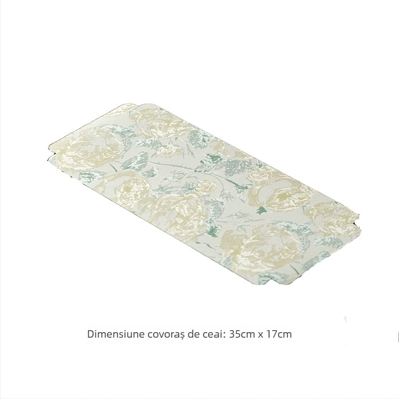 Miyuan covor pentru ceremonia ceaiului în stil Zen, impermeabil, pernă pentru infuzie uscată a ceaiului, runner de masă, izolație termică cu trandafir galben, design minimalist