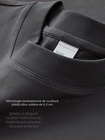 Tricou bărbați cu mâneci scurte din 60S Ice Silk Cloud Modal Cotton, vară 2025, culoare solidă, croială lejeră, guler rotund, respirabil și răcoros