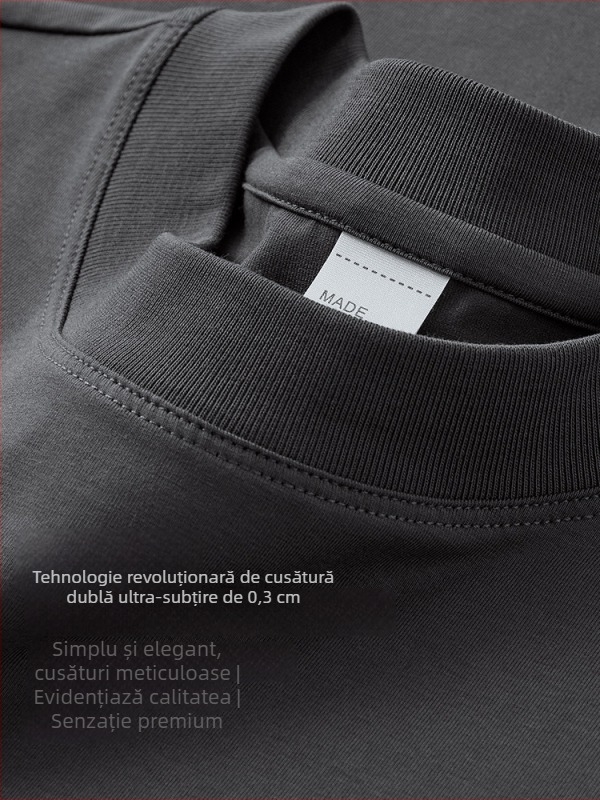 Tricou bărbați cu mâneci scurte din 60S Ice Silk Cloud Modal Cotton, vară 2025, culoare solidă, croială lejeră, guler rotund, respirabil și răcoros