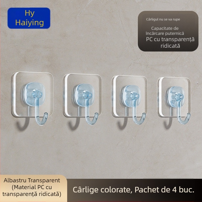 HAYAN Cuier transparent multifuncțional, adeziv, fără găuri, pentru agățarea hainelor în spatele ușii bucătăriei