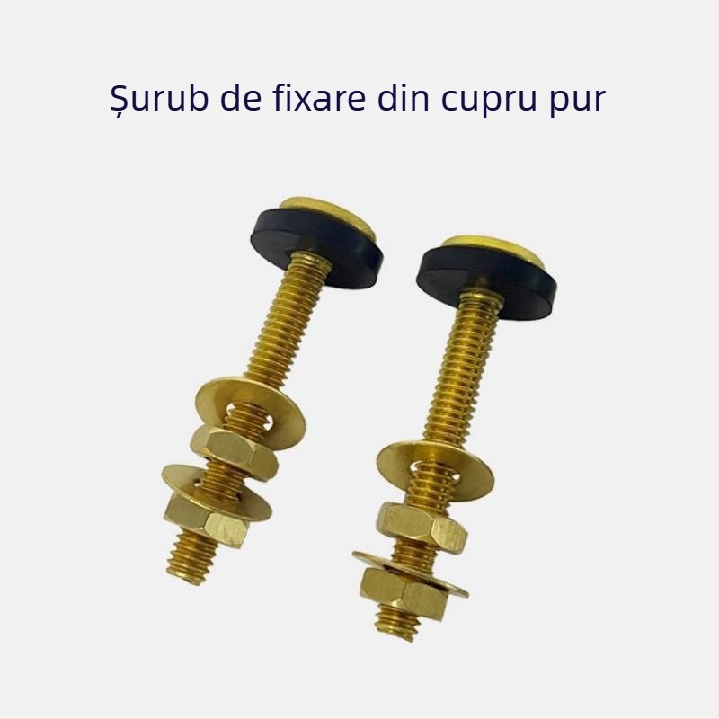 Set universal de șuruburi pentru rezervorul de apă al toaletei, cu inel de etanșare și tampon din cauciuc