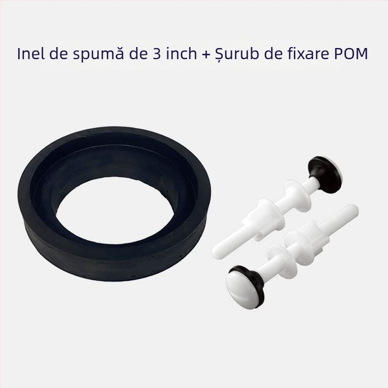Set universal de șuruburi pentru rezervorul de apă al toaletei, cu inel de etanșare și tampon din cauciuc