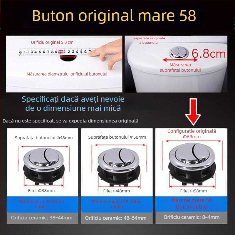 Kit mecanism toaletă cu plutitor – set complet pentru toalete tradiționale