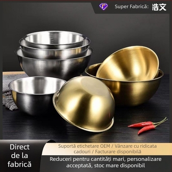Vas de bucătărie din oțel inoxidabil, cu design adânc, potrivit pentru spălarea legumelor, baterea ouălor, frământarea aluatului și pregătirea salatelor.