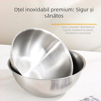 Vas de bucătărie din oțel inoxidabil, cu design adânc, potrivit pentru spălarea legumelor, baterea ouălor, frământarea aluatului și pregătirea salatelor.