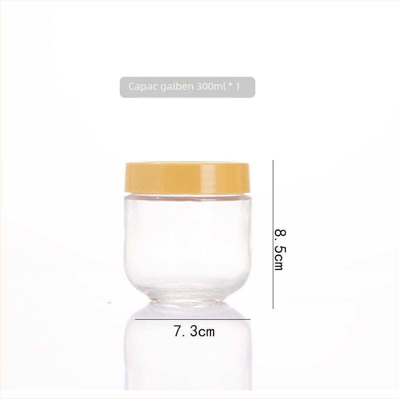 Recipient rotund din sticlă sigilat – depozitare pentru alimente, cereale, nuci și condimente, rezistent la umezeală