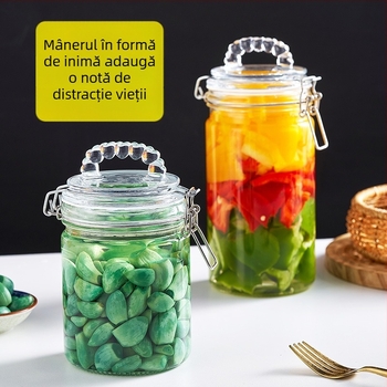 Borcane din sticlă sigilate pentru murături și usturoi murat, recipient cilindric pentru depozitare alimentară, lux ușor, 5 L sau mai mult