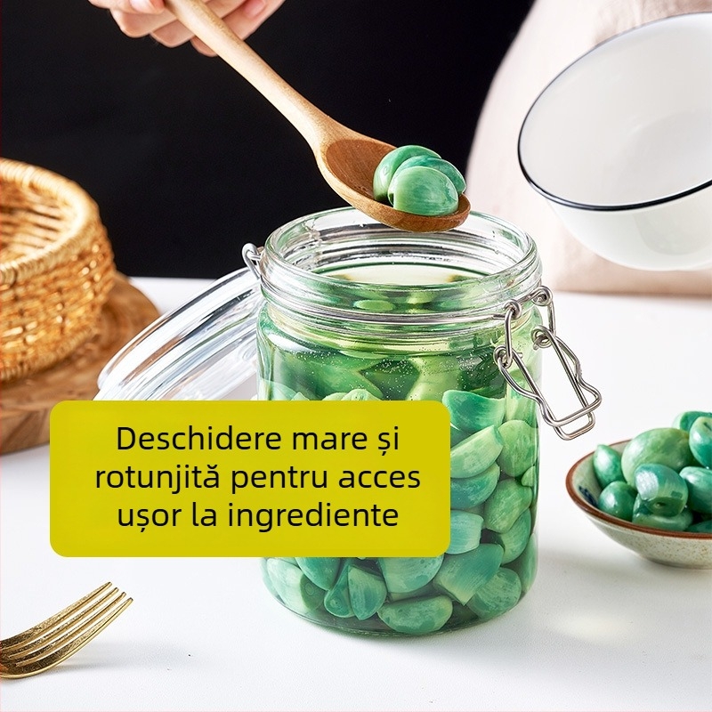 Borcane din sticlă sigilate pentru murături și usturoi murat, recipient cilindric pentru depozitare alimentară, lux ușor, 5 L sau mai mult