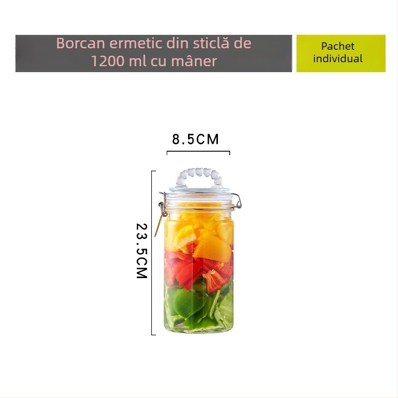 Borcane din sticlă sigilate pentru murături și usturoi murat, recipient cilindric pentru depozitare alimentară, lux ușor, 5 L sau mai mult