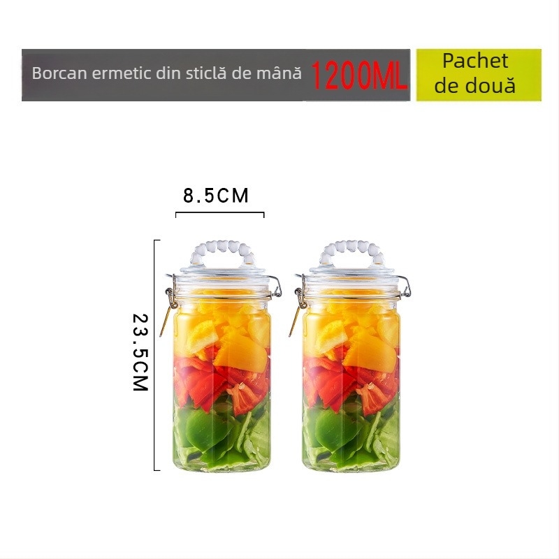 Borcane din sticlă sigilate pentru murături și usturoi murat, recipient cilindric pentru depozitare alimentară, lux ușor, 5 L sau mai mult