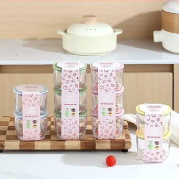 Recipient transparent sigilat în stil japonez, pentru depozitare cereale, din plastic, vas de prezentare pentru cereale, bomboane și ceai cu flori