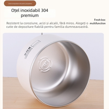 Cutie prânz din oțel inoxidabil 304, divizată și etanșă, compatibilă cu cuptorul cu microunde, pentru birou