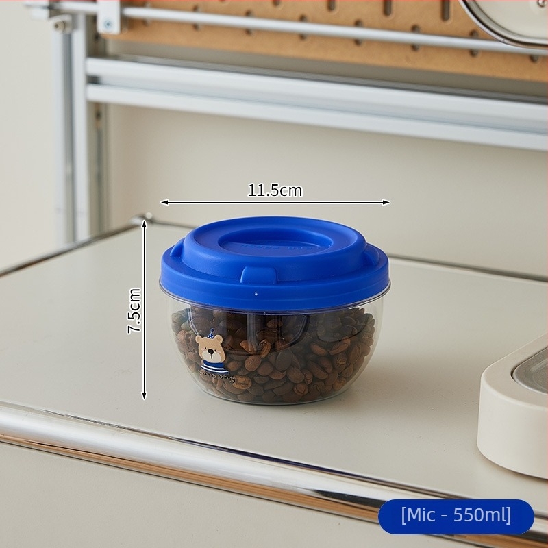Cutie de depozitare din plastic, trei niveluri, pentru cereale, nuci și semințe; protecție împotriva insectelor și umezelii, transparentă pentru bucătărie și ceai.