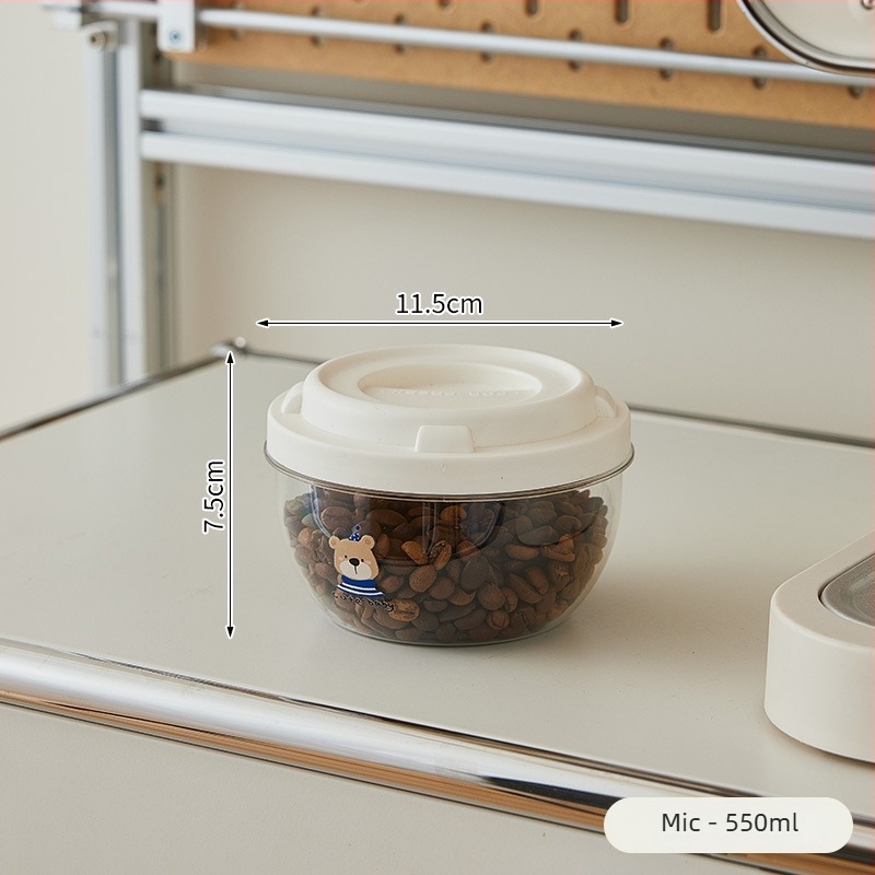 Cutie de depozitare din plastic, trei niveluri, pentru cereale, nuci și semințe; protecție împotriva insectelor și umezelii, transparentă pentru bucătărie și ceai.