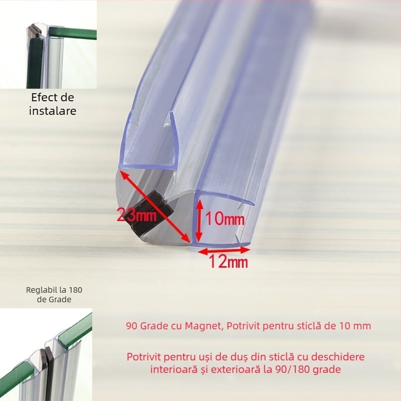 Bandă magnetică pentru ușa de sticlă a cabinei de duș