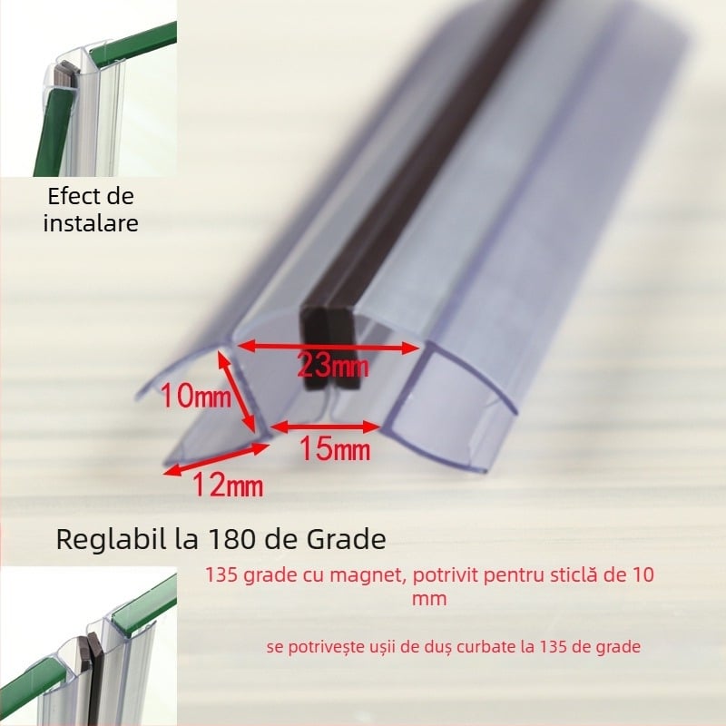 Bandă magnetică pentru ușa de sticlă a cabinei de duș