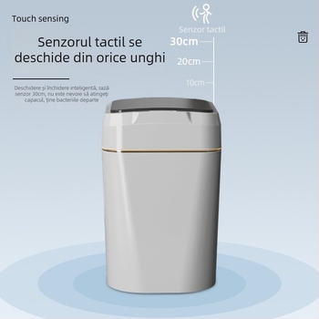 Coș de gunoi inteligent cu senzor de deschidere, capac, din plastic, pătrat, 26 L sau mai mult, pentru bucătărie și baie, cu mai multe compartimente de sortare