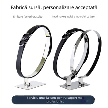 Raft de afișaj pentru curele din oțel inoxidabil rezistent la oxidare, demontabil, suport pentru curele cu inel simplu și dublu, recuzită de expunere pentru dulap