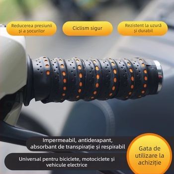 Învelitoare pentru ghidon de motocicletă cu husă anti-derapare, PVC, impermeabilă