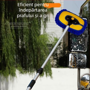 Mop de spălat auto cu perie groasă, pentru mașini și camioane mari, mâner extensibil
