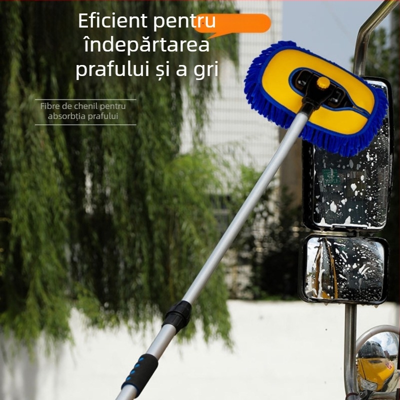 Mop de spălat auto cu perie groasă, pentru mașini și camioane mari, mâner extensibil