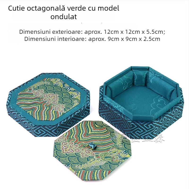 Stil Chinezesc nou – cutie octogonală pentru bijuterii, cu interior brodat din mătase, cutie cadou pentru depozitarea brățărilor