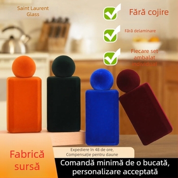 Flacon de parfum din sticlă 50 ml, cu capac din aliaj de zinc, flacon transparent gol, gât 15 mm