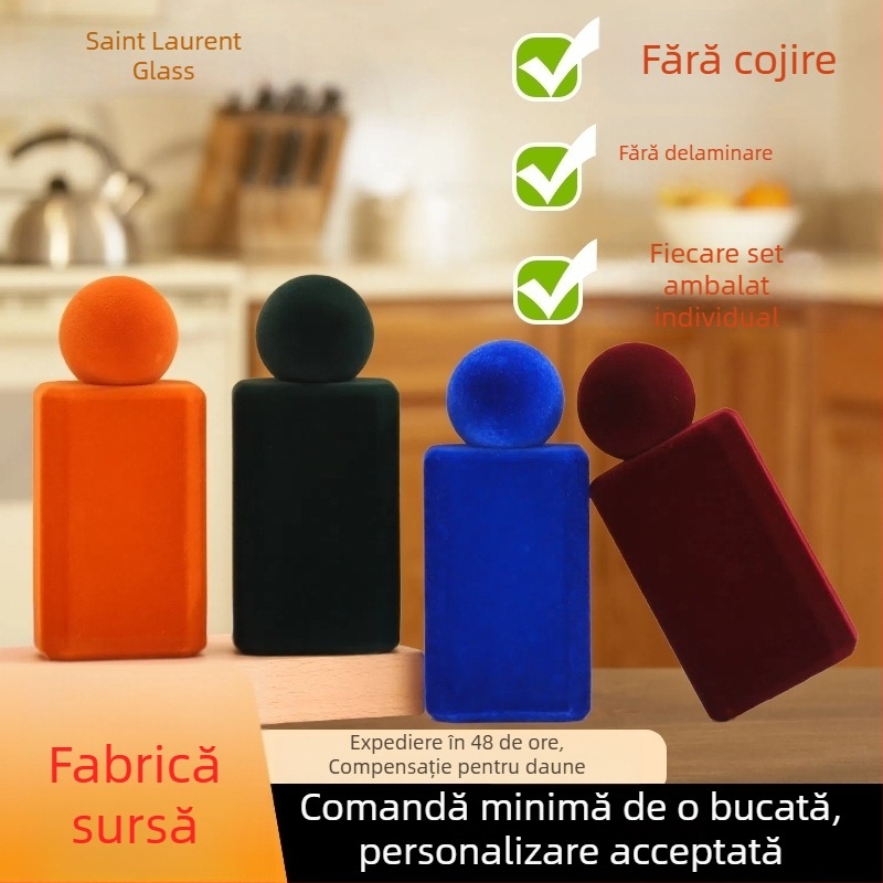 Flacon de parfum din sticlă 50 ml, cu capac din aliaj de zinc, flacon transparent gol, gât 15 mm