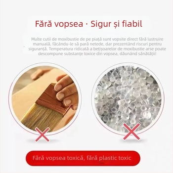 Yaoyibao Cutie din lemn pentru moxibustie cu control al temperaturii, încuietoare din corn, dimensiuni mari și mici, cutie portabilă de moxibustie și dispozitiv pentru spate