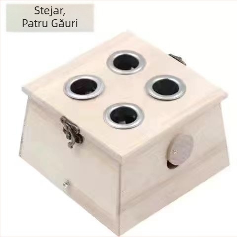 Yaoyibao Cutie din lemn pentru moxibustie cu control al temperaturii, încuietoare din corn, dimensiuni mari și mici, cutie portabilă de moxibustie și dispozitiv pentru spate