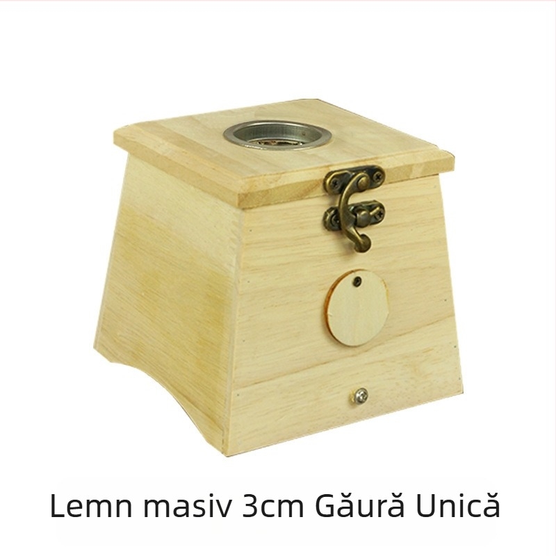 Yaoyibao Cutie din lemn pentru moxibustie cu control al temperaturii, încuietoare din corn, dimensiuni mari și mici, cutie portabilă de moxibustie și dispozitiv pentru spate