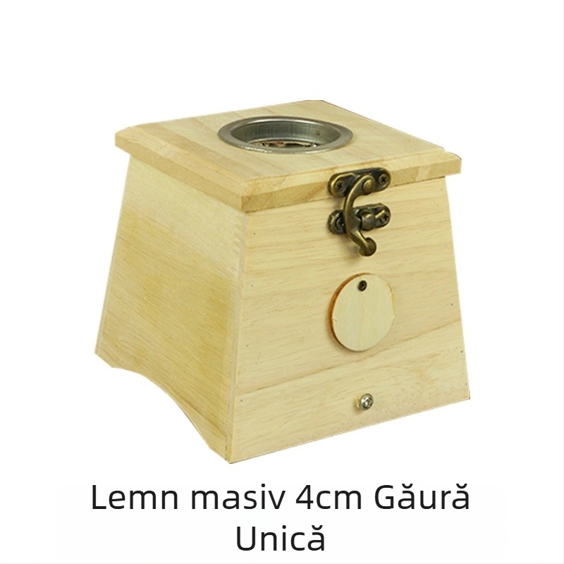 Yaoyibao Cutie din lemn pentru moxibustie cu control al temperaturii, încuietoare din corn, dimensiuni mari și mici, cutie portabilă de moxibustie și dispozitiv pentru spate