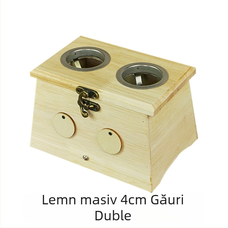 Yaoyibao Cutie din lemn pentru moxibustie cu control al temperaturii, încuietoare din corn, dimensiuni mari și mici, cutie portabilă de moxibustie și dispozitiv pentru spate