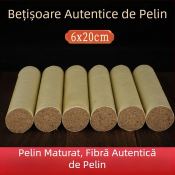 Bețișoare de moxă, măcinate la piatră, groase, pentru moxibustie la domiciliu, set manual