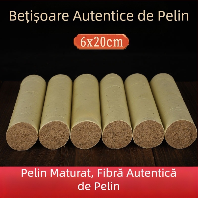 Bețișoare de moxă, măcinate la piatră, groase, pentru moxibustie la domiciliu, set manual