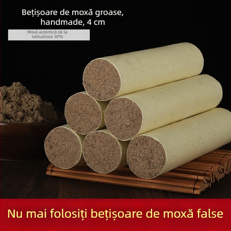 Bețișoare de moxă, măcinate la piatră, groase, pentru moxibustie la domiciliu, set manual