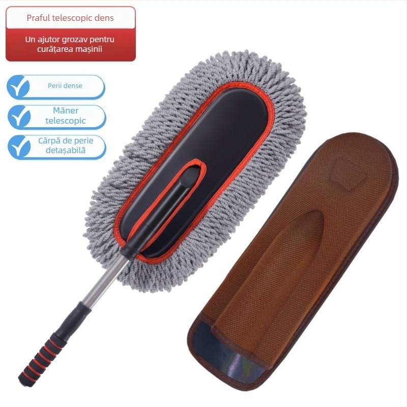 Perie de spălat mașina care nu zgârie vopseaua, sigură pentru ceară, mop extensibil pentru curățare cu microfibră