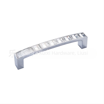 Mâner din cristal diamant pentru dulapuri și sertare, aliaj de zinc, finisaj satinat, stil postmodern minimalist