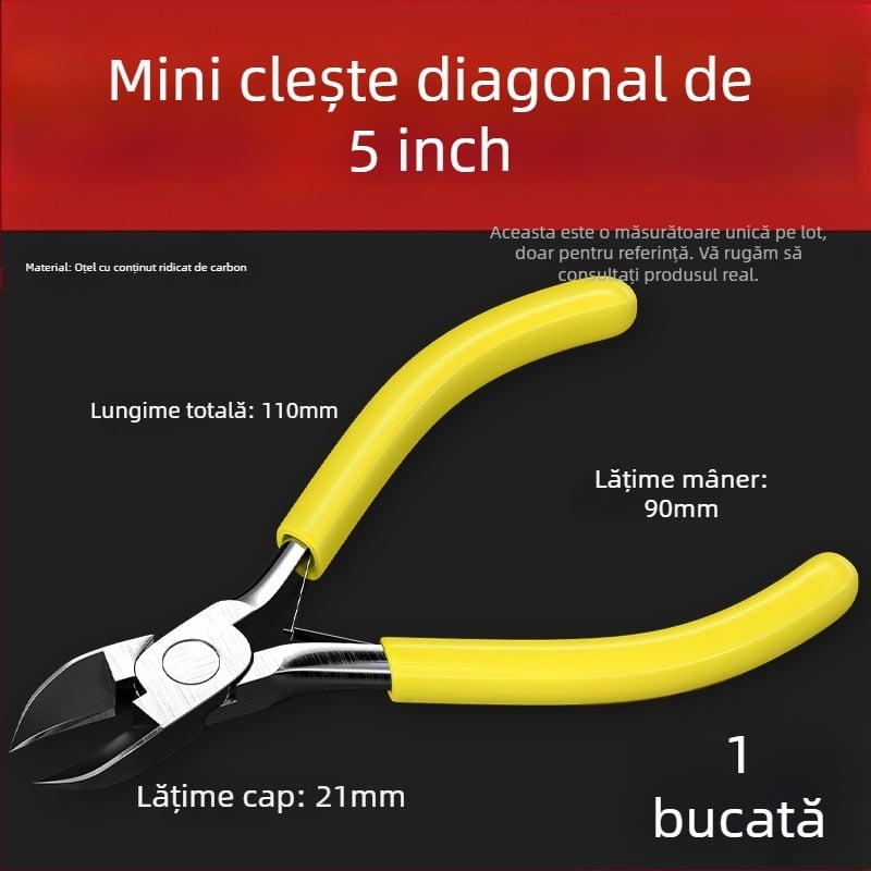 Clește mini de 5 inchi, handmade pentru DIY — Clește de sârmă multifuncțional, vârf ascuțit pentru bijuterii cu mărgele, compact pentru uz casnic