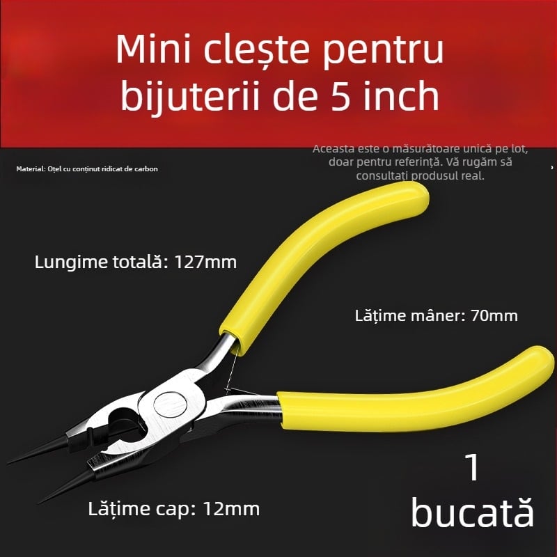 Clește mini de 5 inchi, handmade pentru DIY — Clește de sârmă multifuncțional, vârf ascuțit pentru bijuterii cu mărgele, compact pentru uz casnic